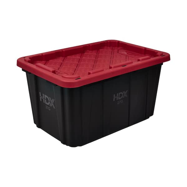 27 Gal. Tough Storage Tote in Black and Red (206217) 27 Gal. Tough Storage Tote in Black and Red (206217)